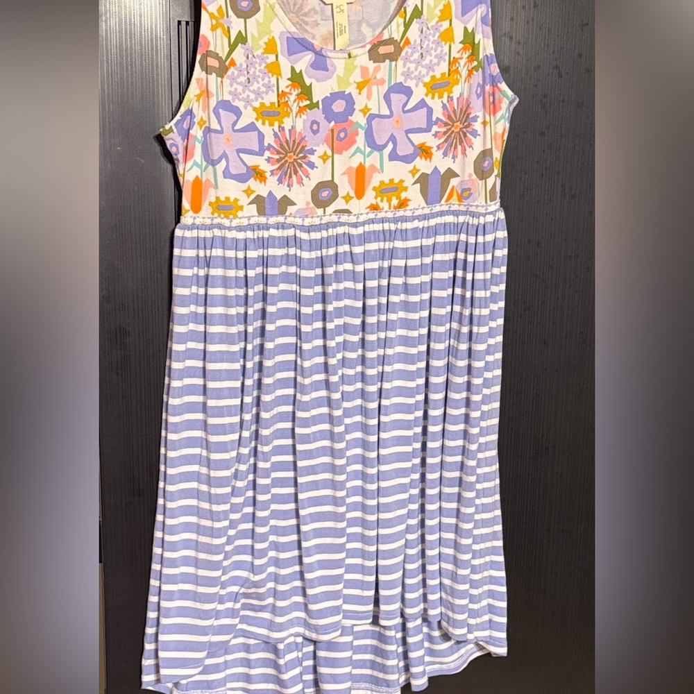Matilda Jane dress with retro florals and stripes